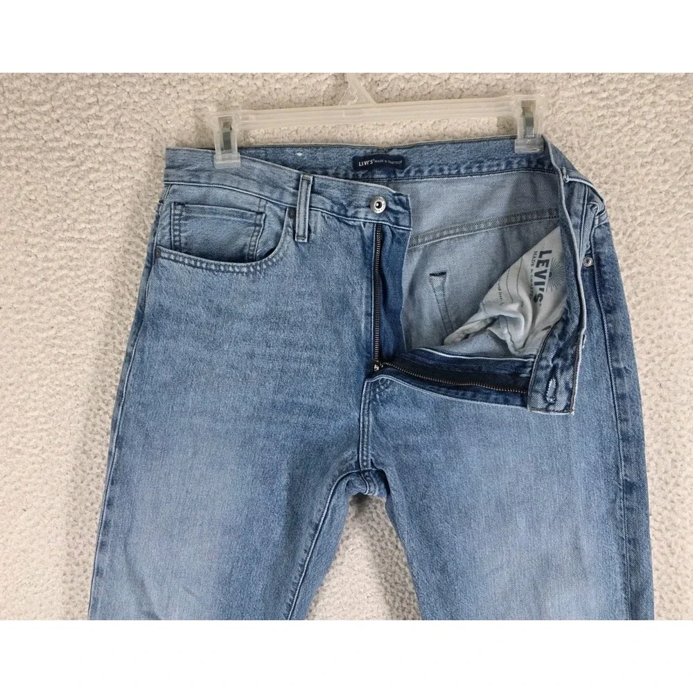 Levis Made & Crafted 502 Taper Jeans Mens 36x34 Blue Selvedge LMC Organic Cotton